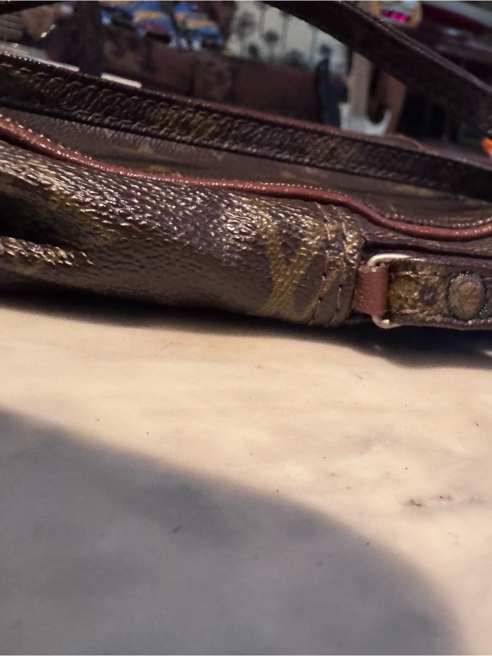 Louis Vuitton Brown Monogram Crossbody Pouch with Long Strap - Picture 4 of 12
